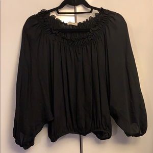 Silk off the shoulder blouse
